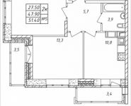 2-комнатная квартира площадью 51.4 кв.м, Горная, 4 | цена 3 675 100 руб. | www.metrprice.ru