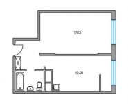 1-комнатная квартира площадью 38.4 кв.м, Трубецкая улица, 2 | цена 2 552 300 руб. | www.metrprice.ru