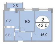 2-комнатная квартира площадью 0 кв.м, Им. Орлова ул., 6 | цена 2 667 000 руб. | www.metrprice.ru