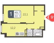 1-комнатная квартира площадью 49.7 кв.м в ЖК "Богородский", бульвар Маршала Рокоссовского, 6к1А | цена 7 714 000 руб. | www.metrprice.ru