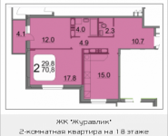 2-комнатная квартира площадью 70.4 кв.м, 9 мая, 12Б, корп.4 | цена 6 968 192 руб. | www.metrprice.ru