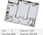 2-комнатная квартира площадью 55 кв.м в ЖК "Олимпийский", Стрелковая ул., 16 | цена 4 932 840 руб. | www.metrprice.ru