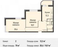 2-комнатная квартира площадью 70 кв.м, Некрасова ул., 11 | цена 4 892 265 руб. | www.metrprice.ru