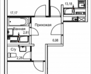 2-комнатная квартира площадью 60.23 кв.м, 2-я Муравская, корп.8 | цена 6 763 056 руб. | www.metrprice.ru