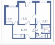 2-комнатная квартира площадью 74 кв.м, Кудрявцева, 15 | цена 8 522 935 руб. | www.metrprice.ru