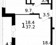 1-комнатная квартира площадью 37.2 кв.м, Колпакова ул., 44 | цена 3 342 660 руб. | www.metrprice.ru