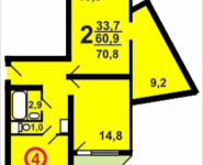 2-комнатная квартира площадью 72.2 кв.м, Москва, корп.16 | цена 6 859 000 руб. | www.metrprice.ru