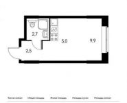 1-комнатная квартира площадью 21.1 кв.м, Ленинский проспект, 20 | цена 3 928 820 руб. | www.metrprice.ru