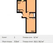 2-комнатная квартира площадью 57.8 кв.м, улица Недорубова, 25 | цена 5 631 600 руб. | www.metrprice.ru