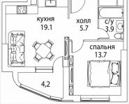 2-комнатная квартира площадью 45 кв.м, Юго-Восточный административный округ, район Лефортово, жилой квартал Символ, к4 | цена 9 425 900 руб. | www.metrprice.ru