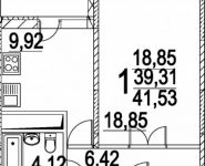 1-комнатная квартира площадью 42 кв.м,  | цена 4 100 000 руб. | www.metrprice.ru