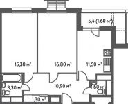 1-комнатная квартира площадью 33.6 кв.м, Ильменский проезд, 17к1 | цена 7 526 400 руб. | www.metrprice.ru