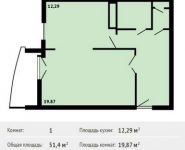 1-комнатная квартира площадью 51.4 кв.м, Михневская ул, 8 | цена 7 187 005 руб. | www.metrprice.ru