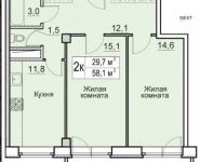 2-комнатная квартира площадью 58 кв.м,  | цена 2 600 000 руб. | www.metrprice.ru