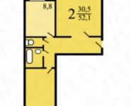 2-комнатная квартира площадью 52 кв.м, улица Корнейчука, 42 | цена 6 350 000 руб. | www.metrprice.ru