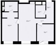 2-комнатная квартира площадью 61.64 кв.м, Заречная, 4Бс3 | цена 18 307 080 руб. | www.metrprice.ru