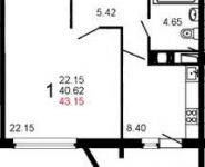 1-комнатная квартира площадью 43 кв.м, Железнодорожный пр., 15 | цена 3 376 919 руб. | www.metrprice.ru