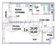 1-комнатная квартира площадью 55.3 кв.м, Кронштадтский бул., 49К1 | цена 10 216 000 руб. | www.metrprice.ru