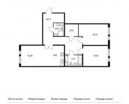 3-комнатная квартира площадью 87.33 кв.м, Весенняя улица, 16 | цена 7 239 657 руб. | www.metrprice.ru