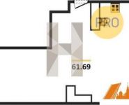 2-комнатная квартира площадью 61.7 кв.м в ЖК "Петра Алексеева", Петра Алексеева ул., 12 | цена 10 470 750 руб. | www.metrprice.ru