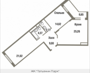 2-комнатная квартира площадью 86.59 кв.м, Татьянин Парк, 14 | цена 9 628 808 руб. | www.metrprice.ru