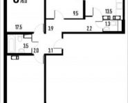 3-комнатная квартира площадью 76 кв.м в ЖК "Орехово-Борисово",  | цена 10 564 000 руб. | www.metrprice.ru