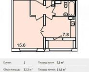 1-комнатная квартира площадью 32.3 кв.м,  | цена 3 836 400 руб. | www.metrprice.ru