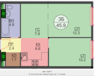 3-комнатная квартира площадью 45.9 кв.м, Авангардная, корп.7 | цена 5 416 200 руб. | www.metrprice.ru