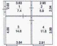 1-комнатная квартира площадью 39.5 кв.м, Тепличная ул., 1 | цена 1 856 500 руб. | www.metrprice.ru