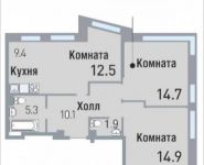 3-комнатная квартира площадью 68.8 кв.м, улица Саморы Машела, 5 | цена 9 725 568 руб. | www.metrprice.ru