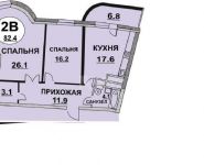 2-комнатная квартира площадью 82.4 кв.м, 8 Марта ул., 2А | цена 7 500 000 руб. | www.metrprice.ru