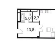 1-комнатная квартира площадью 61.6 кв.м, Садовническая наб, д. 5 | цена 25 998 588 руб. | www.metrprice.ru