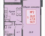 1-комнатная квартира площадью 50 кв.м, Ленинский пр-т, 16 | цена 4 497 015 руб. | www.metrprice.ru