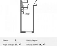 1-комнатная квартира площадью 30.1 кв.м, Донецкая улица, 30с29 | цена 2 648 800 руб. | www.metrprice.ru