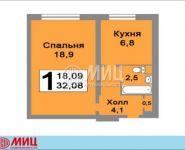 1-комнатная квартира площадью 33 кв.м, Краснодонская улица, 34 | цена 5 400 000 руб. | www.metrprice.ru