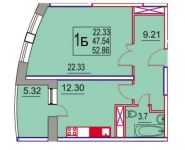 1-комнатная квартира площадью 52 кв.м в ЖК "Центральный" (Пушкино), улица Чехова, 1к3 | цена 3 780 000 руб. | www.metrprice.ru