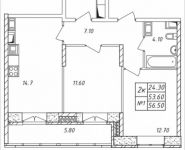2-комнатная квартира площадью 56.5 кв.м, Горная, 6 | цена 3 503 000 руб. | www.metrprice.ru