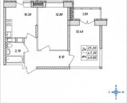 2-комнатная квартира площадью 49.8 кв.м, Горная, 8 | цена 3 613 936 руб. | www.metrprice.ru