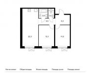 2-комнатная квартира площадью 59.1 кв.м,  | цена 7 304 760 руб. | www.metrprice.ru