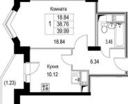 1-комнатная квартира площадью 39.99 кв.м, Щелково платф, 1 | цена 2 719 320 руб. | www.metrprice.ru