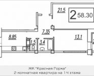 2-комнатная квартира площадью 58.3 кв.м, Садовая ул. | цена 2 905 020 руб. | www.metrprice.ru
