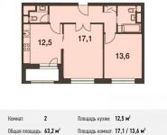 2-комнатная квартира площадью 63.2 кв.м, Волоколамское ш., 67АС1 | цена 10 917 089 руб. | www.metrprice.ru