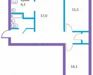 3-комнатная квартира площадью 58.6 кв.м, Херсонская улица, 7к4 | цена 10 300 000 руб. | www.metrprice.ru