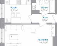 1-комнатная квартира площадью 33 кв.м, Внуковское ш., 1 | цена 3 465 000 руб. | www.metrprice.ru