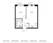 1-комнатная квартира площадью 35.7 кв.м,  | цена 4 205 460 руб. | www.metrprice.ru