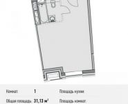 1-комнатная квартира площадью 31.1 кв.м, Береговой пр., ВЛ5 | цена 5 603 400 руб. | www.metrprice.ru