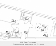 2-комнатная квартира площадью 56.2 кв.м, Транспортный проезд, 15 | цена 5 011 354 руб. | www.metrprice.ru