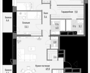 4-комнатная квартира площадью 129.89 кв.м, 1-я Ямская улица, 8, корп.4 | цена 37 380 000 руб. | www.metrprice.ru