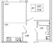 2-комнатная квартира площадью 37.96 кв.м, Омская, 10 | цена 4 213 560 руб. | www.metrprice.ru