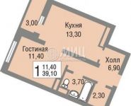 1-комнатная квартира площадью 39.1 кв.м, Троицкая улица, 1 | цена 3 167 100 руб. | www.metrprice.ru